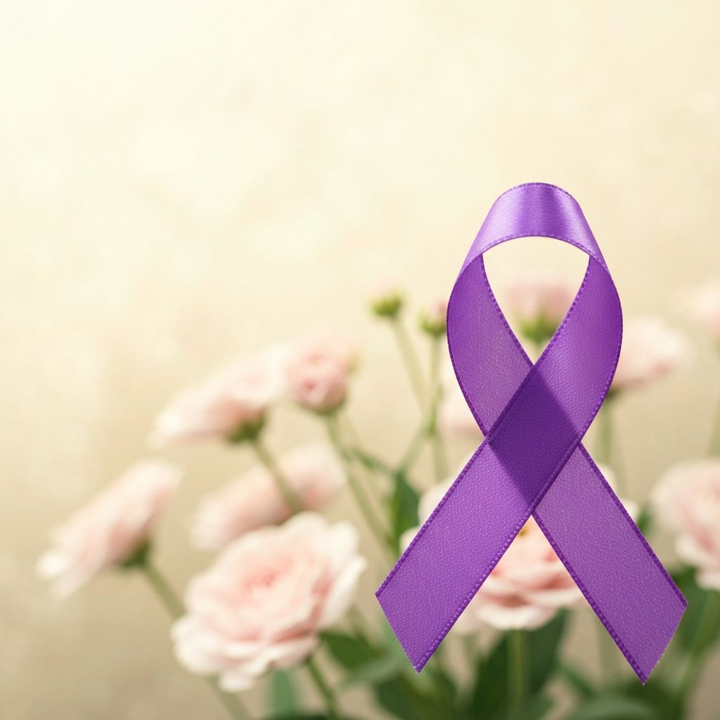 Purple Alzheimer's awareness ribbon